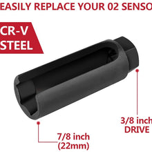 hikotor 3/8-Inch Drive by 7/8-Inch Oxygen Sensor Socket，Oxygen Sensor Socket with Side Wire Cutout, – All Vehicle O2 Removal and Installation