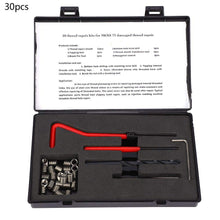 30Pcs Thread Repair Kit, Stainless Steel Rethreading Tap Set for Female Thread Repairing Insert, Sturdy and Durable for Auto Parts, Air Separation Equipment, Radiators, etc