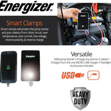 Energizer Heavy Duty Jump Starter 7500mAh with Built-in UL Lithium Battery - Portable Car Jumper and 2.4A Power Bank USB Charger
