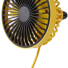 KLSAMNM Portable Car Fan Air Outlet Vent Mini Blade Fan Electric Cooler for Dashboard Air Vent Decorative Fan 3 Speeds ABS DC5V (Yellow)