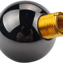 DEWHEL JDM Gun-Black Nickel Round Shift Knob for Both Manual or Automatic Fit Acura Honda Mazda Nissan Toyota 5-Speed 6-Speed
