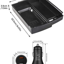 TAPTES Model X S Qi Wireless Phone Charger Center Console Organizer + Fast Charging Charger, Armrest Box Storage Tray Pad Accessories for Tesla Model X and S 2016 2017 2018 2019