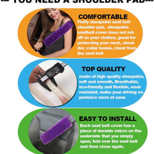 Fochutech 2Pcs Car Soft Plush Seat Belt Shoulder Pad Strap Cover Adjuster Protector Comfortable Driving (Purple)