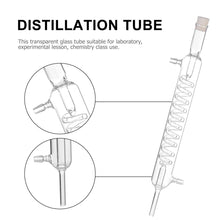 TEHAUX Glass Graham Condenser Coil Glass Condenser Laboratory Glassware with 10 mm Glass Hose Connections Condensing Tube Chemistry Tool