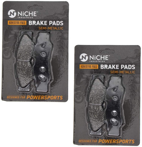 NICHE Rear Left/Right Brake Pad Set For Yamaha 2HC-25806-00-00 Semi-Metallic 2 Pack