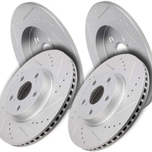Aintier Front and Rear Drilled Slotted Brake Rotors fit for 2009-2010 for Pontiac Vibe,2009-2019 for Toyota Corolla,2009-2013 for Toyota Matrix