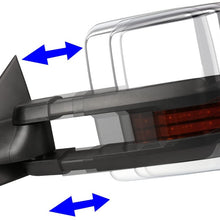 Replacement for Silverado/Sierra Powered Heated Smoke Signal Chrome Towing+Corner Blind Spot Mirror