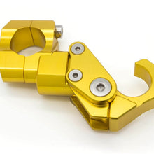 FXCNC Racing Universal Aluminum Motorcycle Carry Helmet Bag Bottle Hanger Hook Holder (Gold)