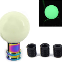 Gear Shift Knob Lever Shifter Head White Round Cue Luminous Ball Fit for Most Automatic Manual Vehicles 5 6 Speed, Green Luminous