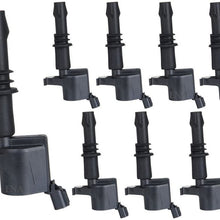 ENA Pack of 8 Straight Boot Ignition Coils compatible with Ford Expedition Explorer F-150 Super Duty Mustang Lincoln Mountaineer 4.6l 5.4l 6.8l DG511 C1541 FD508