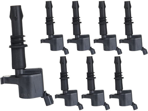 ENA Pack of 8 Straight Boot Ignition Coils compatible with Ford Expedition Explorer F-150 Super Duty Mustang Lincoln Mountaineer 4.6l 5.4l 6.8l DG511 C1541 FD508