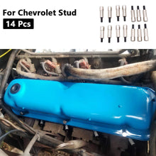 14Pcs 6.3"Chrome Valve Cover Bolt Set Fits for Chevy 396 402 427 454 502 572 Engines