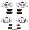 Power Stop K4072 Front & Rear Brake Kit with Drilled/Slotted Brake Rotors and Z23 Evolution Ceramic Brake Pads