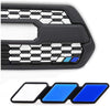 Car front grille logo is suitable for any car with mesh grille or slotted grille (blue + white)