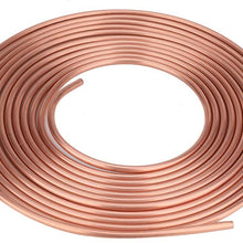 Copper Brake Line Hose Tubing Coil Roll- Fuel Line Tube Coil Transmission Line Tube Oil Brake Hose, Clutch Hose, Brake Copper Pipe with fittings (25 Ft 3/16" + 25 Ft 1/4")