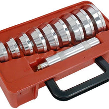 A ABIGAIL Bearing Race and Seal Bush Driver 9 Discs Collar Axle Housing Set Master/Universal Aluminum Kit for Automotive Wheel Bearings