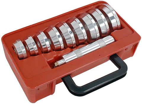 A ABIGAIL Bearing Race and Seal Bush Driver 9 Discs Collar Axle Housing Set Master/Universal Aluminum Kit for Automotive Wheel Bearings