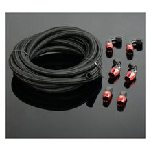 AN8 8AN 20FT Nylon Braided Oil Fuel Line Hose with AN8 Swivel Fitting End