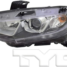 For Honda Civic Non Touring Headlight 2016 2017 2018 Driver Side Halogen For HO2502173 | 33150-TBA-A01