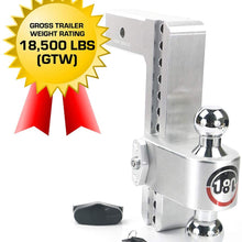 Weigh Safe 180 Hitch CTB8-2.5 8" Drop Hitch, 2.5" Receiver 18,500 LBS GTW - Adjustable Aluminum Trailer Hitch Ball Mount & Chrome Plated Combo Ball, Dual Pin Keyed Lock