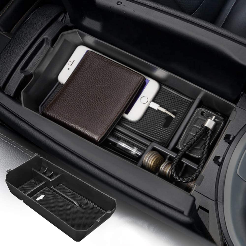 JoyTutus Center Console Organizer Tray Armrest Storage Box Container Fits Mercedes Benz C GLC Class W205 2015-2019