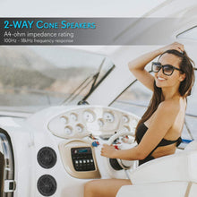 Marine Headunit Receiver Speaker Kit - In-Dash LCD Digital Stereo w/ AM FM Radio System 5.25?? Waterproof Cone Speakers (2) MP3/USB/SD Readers Aux Input Single DIN & Remote Control - Pyle PLMRKT12BK,Black