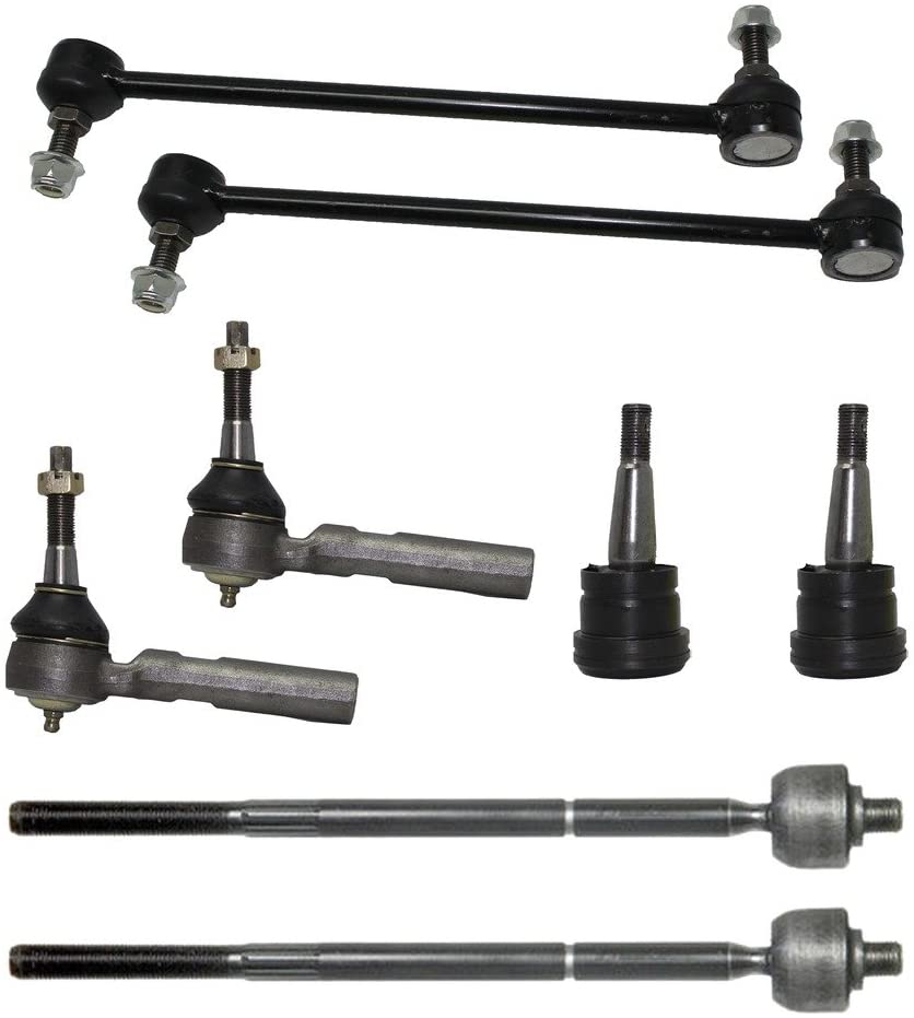 Detroit Axle - New Complete 8pc Front Suspension Kit Replacement for Dodge Mini-Van's 10-Year Warranty Both (2) Front Lower Ball Joints, Both (2) Front Sway Bar, All (4) Inner & Outer Tie Rods