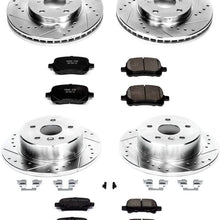 Power Stop K1063 Front & Rear Brake Kit with Drilled/Slotted Brake Rotors and Z23 Evolution Ceramic Brake Pads