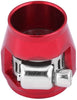 Universal Car Oil Fuel Hose End Clamp Finisher, Aluminum Car Oil Fuel Hose Finisher Water Line Clip Hose Connectors(AN4 12mm Red)
