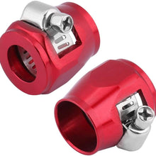 Universal Car Oil Fuel Hose End Clamp Finisher, Aluminum Car Oil Fuel Hose Finisher Water Line Clip Hose Connectors(AN4 12mm Red)
