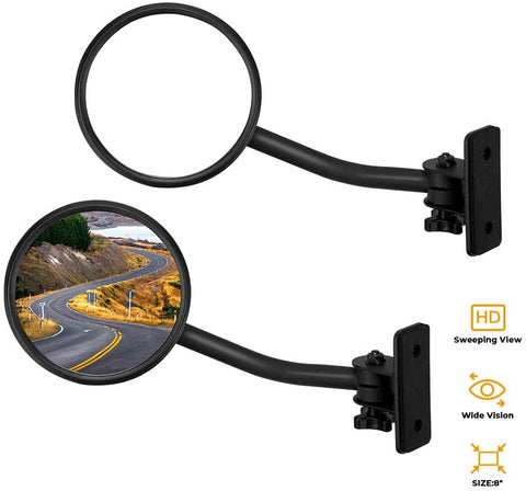 JoyTutus Mirrors Doors Off Quick Release, Hinge Round Mirrors for Jeep Wrangler JK JKU TJ