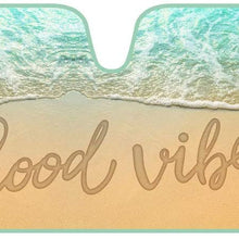 Good Vibes Beach - Front Windshield Sun Shade-Accordion Folding Auto Sunshade for Car Truck SUV-Blocks UV Rays Sun Visor Protector-Keep Your Vehicle Cool- 58 x 27 Inch
