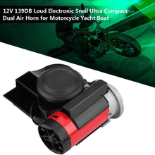 Gorgeri 12V 139DB Loud Electronic Snail Ultra Compact Dual Air Horn for Motorcycle Yacht Boat