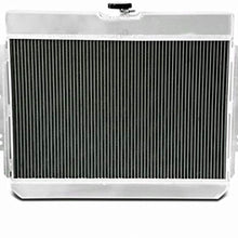 CoolingSky 62MM 4 Row All Aluminum Radiator +Fan Shroud Combo for 1963-1968 Chevy Bel Air, Impala Chevelle, Biscayne & Multiple GM Models