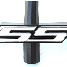 Remove Bow Tie Replace With WHITE SS Emblem Filler Piece Front Grille Compatible with Chevrolet Camaro