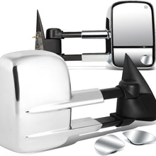DNA Motoring TWM-021-T111-CH+DM-074 Pair of Towing Side Mirrors + Blind Spot Mirrors