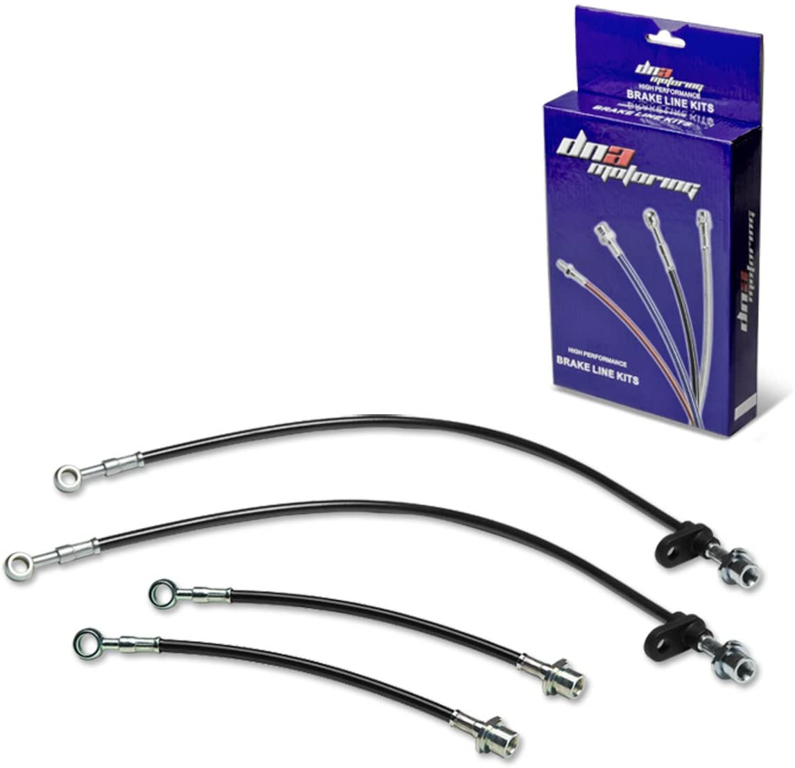 Replacement for Scion tC Stainless Steel Hose Brake Line Set (Black)