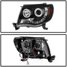 ACANII - For 2005-2011 Toyota Tacoma LED DRL Halo Ring Black Housing Projector Headlights Headlamps, Driver & Passenger