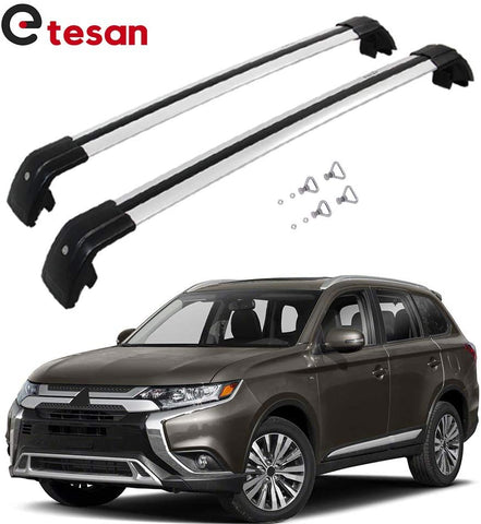 2 Pieces Cross Bars Fit for Mistsubishi Outlander 2016-2021 Silver Cargo Baggage Luggage Roof Rack Crossbars