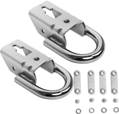 ELITEWILL 2 PC Chrome Tow Hooks for Ford F150 09-19 Trucks Genuine RHA with Mounting Hardware