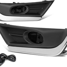 Pair Smoked Lens Front Driving Fog Light/Lamps w/Chrome Trim Bezel+Switch+Wiring Replacement for 17-18 Honda CR-V CRV