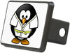 Rectangular Hitch Cover Little Round Penguin - Martial Arts Karate Judo