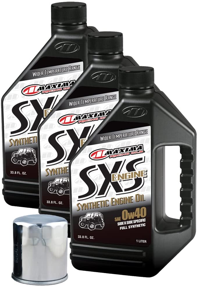 MaximaHiflofiltro SXSSEOCK003 SXS Full Synthetic Side x Side Engine Oil Change Kit for Yamaha Rhino 450/660, 3 L