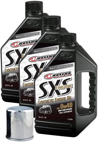 MaximaHiflofiltro SXSSEOCK003 SXS Full Synthetic Side x Side Engine Oil Change Kit for Yamaha Rhino 450/660, 3 L