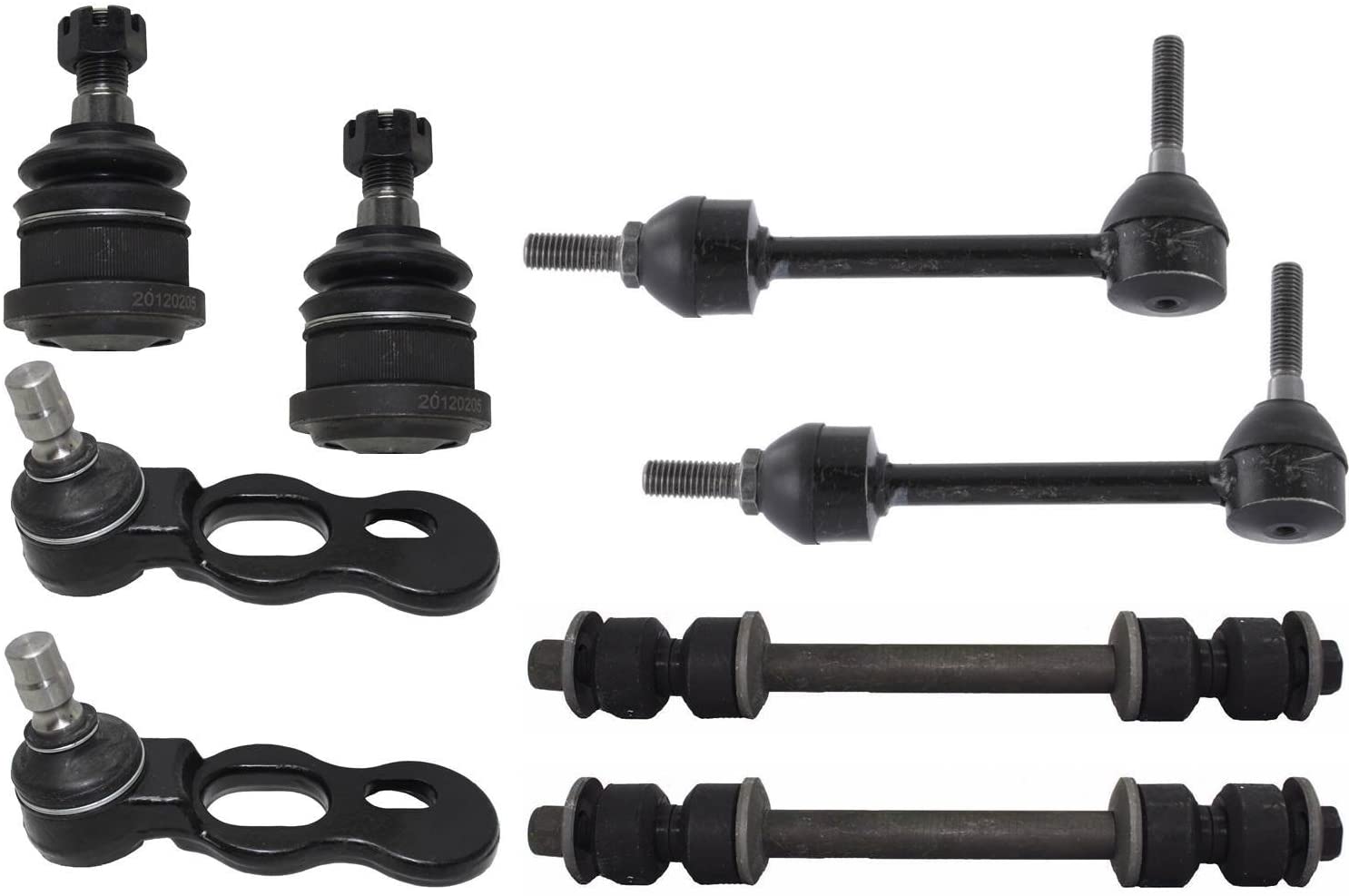 8 Piece Kit Front & Rear Sway Bar Links Upper & Lower Ball Joints