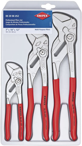 KNIPEX Tools 00 20 06 US2, Pliers Wrench 3-Piece Set