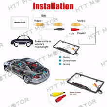 HTTMT MT371-030- HD Color CMOS Car License Plate Frame Mount Rear View Backup Camera 8 IR LED US