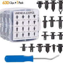 UNENDA Car Push Retainer Clips 630pcs with 16Most Popular Push Pins for Automotive Parts Sizes,Auto Push Pin Screw Clips with Blue Fastener Remover Tool for Toyota GM Ford Honda Acura Chrysler