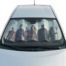BDK Justice League DC Comics Official Licensed Front Windshield Sun Shade-Accordion Folding Auto Sunshade for Car Truck SUV-Blocks UV Rays Sun Visor Protector-Keep Your Vehicle Cool- 58 x 27 Inch