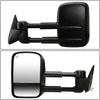 Replacement for Silverado/GMC Sierra Black Powered Heated Glass Manual Extendable Towing Side+Blind Spot Mirror wBezel